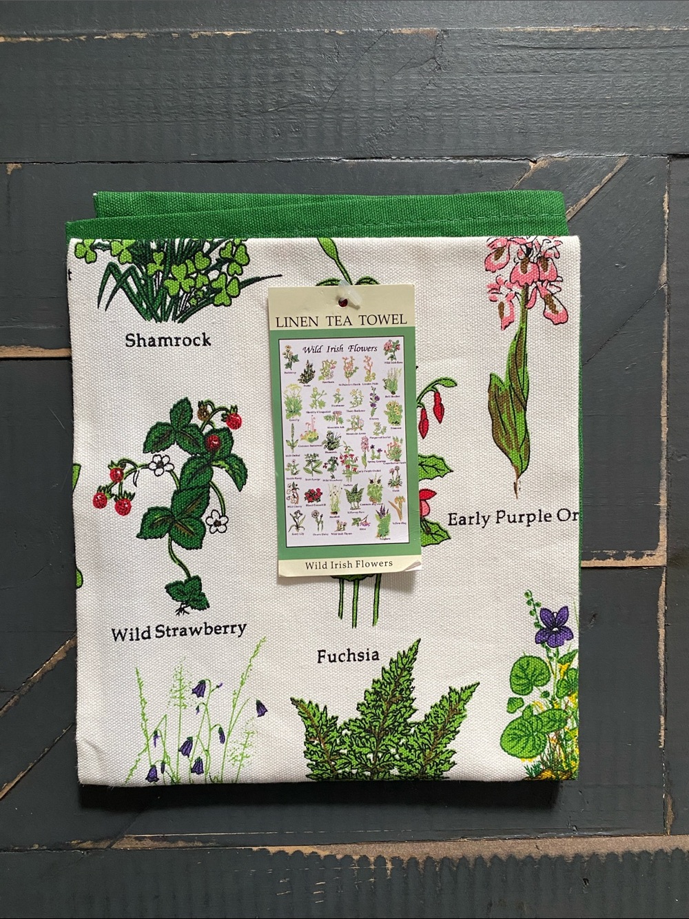 ☘️Linen Tea Towel☘️Wild Irish Flowers - Picture 3 of 7